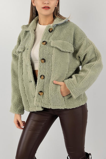 Winterse Oversized Teddy Jas voor Dames