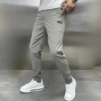 Heren Tapered Joggingbroek Met Elastische Taille En Boorden
