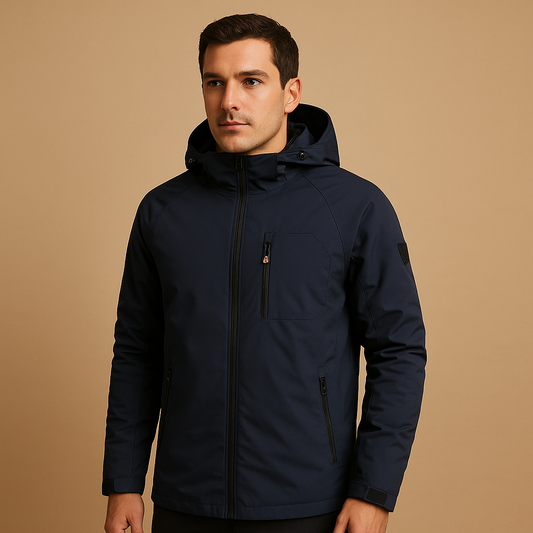 Waterdichte Softshell Winterjas Heren Met Capuchon en Ritszakken