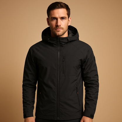 Waterdichte Softshell Winterjas Heren Met Capuchon en Ritszakken