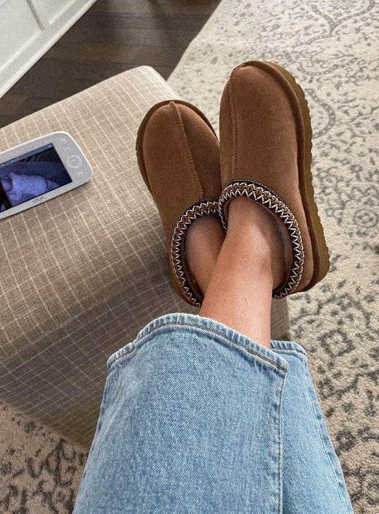 Gevoerde Suede Tasman Slippers voor Dames