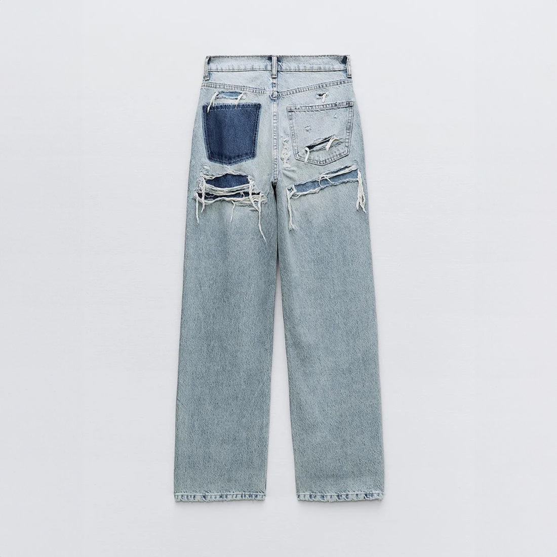 Noelle - Destroyed jeans met contrasterende zakken