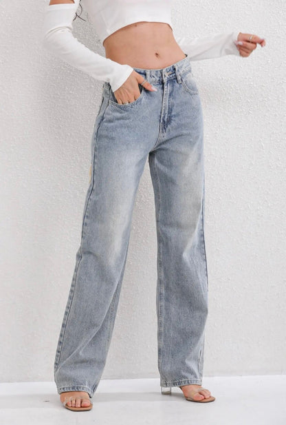 Noelle - Destroyed jeans met contrasterende zakken