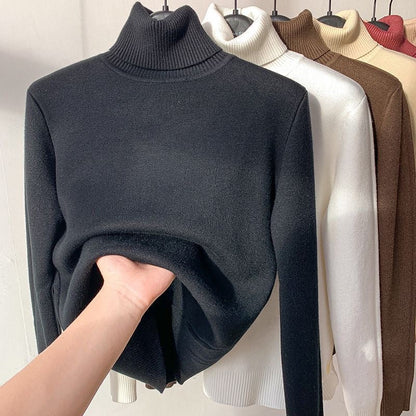 Warme Zachte Dames Gevoerde Fleece Coltrui